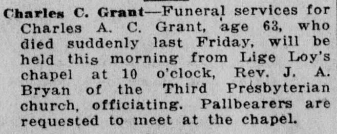 Charles C. Grant obituary